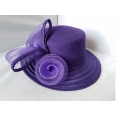Giovannio Mujer&apos;s Hat Church Dress Purple Felt Bow Bowler Ribbon One Size  eb-94901907